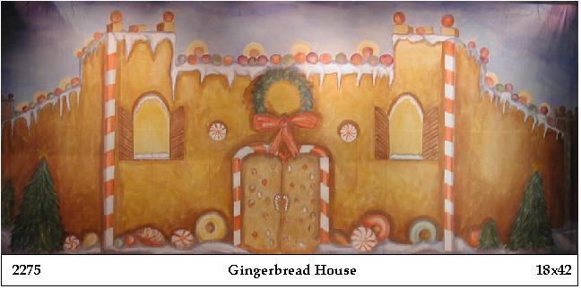 Gingerbread House Exterior Backdrop