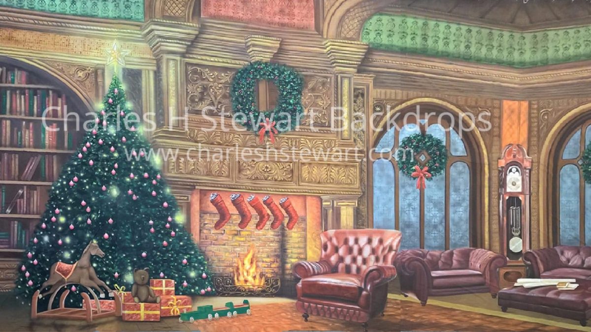 Indoor Christmas Backdrop Christmas Eve Cozy Mood In Classic Decorated