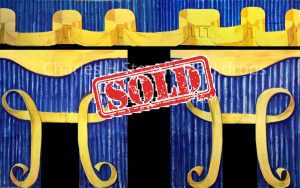 Yellow Ribbon Cut Tabs and Border Backdrop