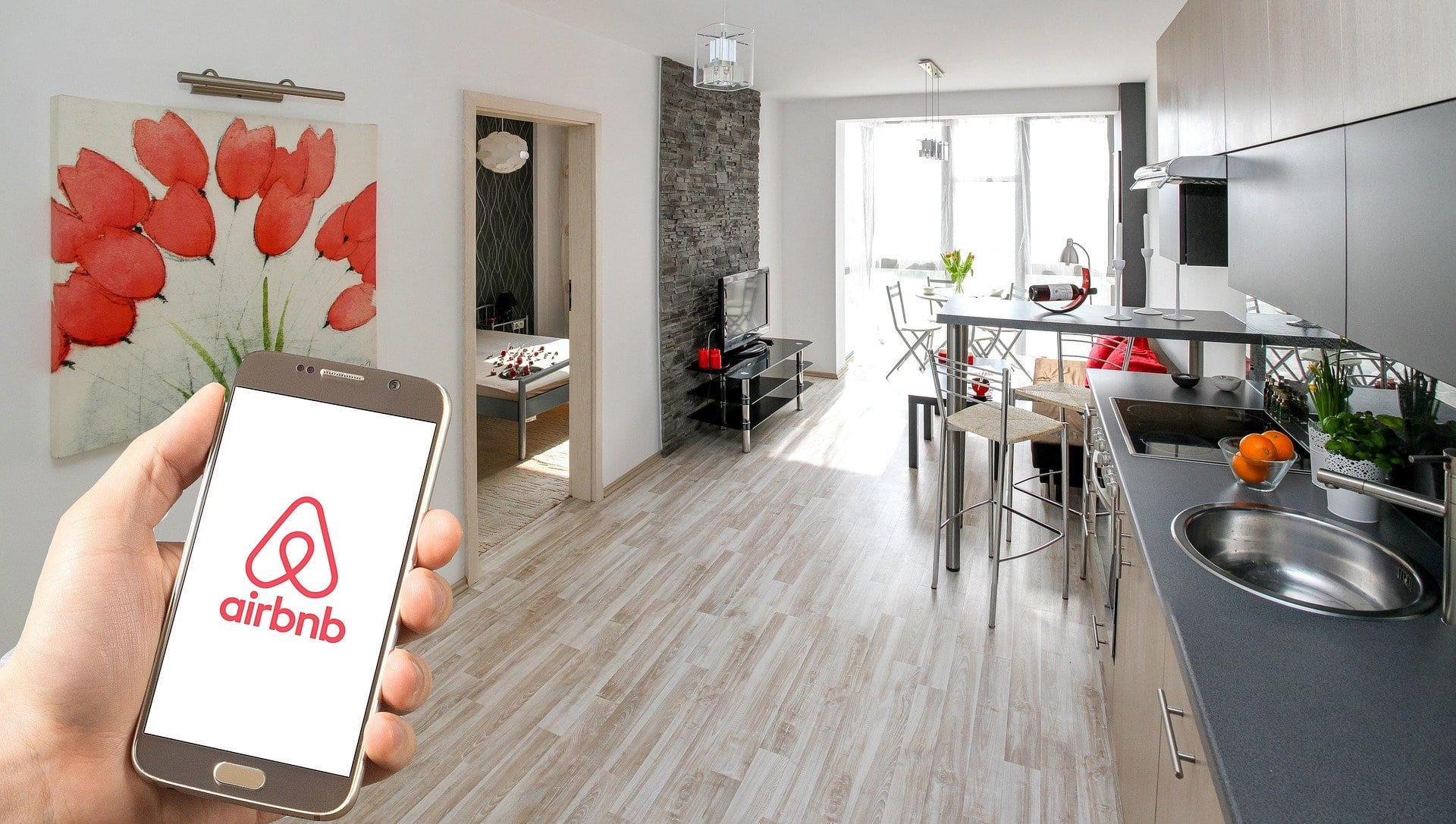 airbnb app on phone