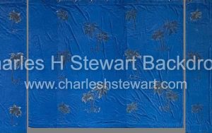 Blue Velour Palm Trees Backdrop