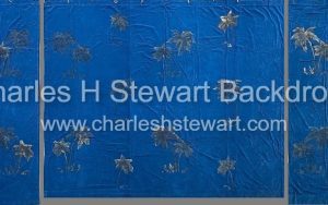 Blue Velour Palm Trees Backdrop